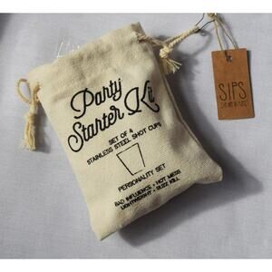 Party Starter Kit Set of 4 Stainless Steel Shot Cups Personality Set Funny Names